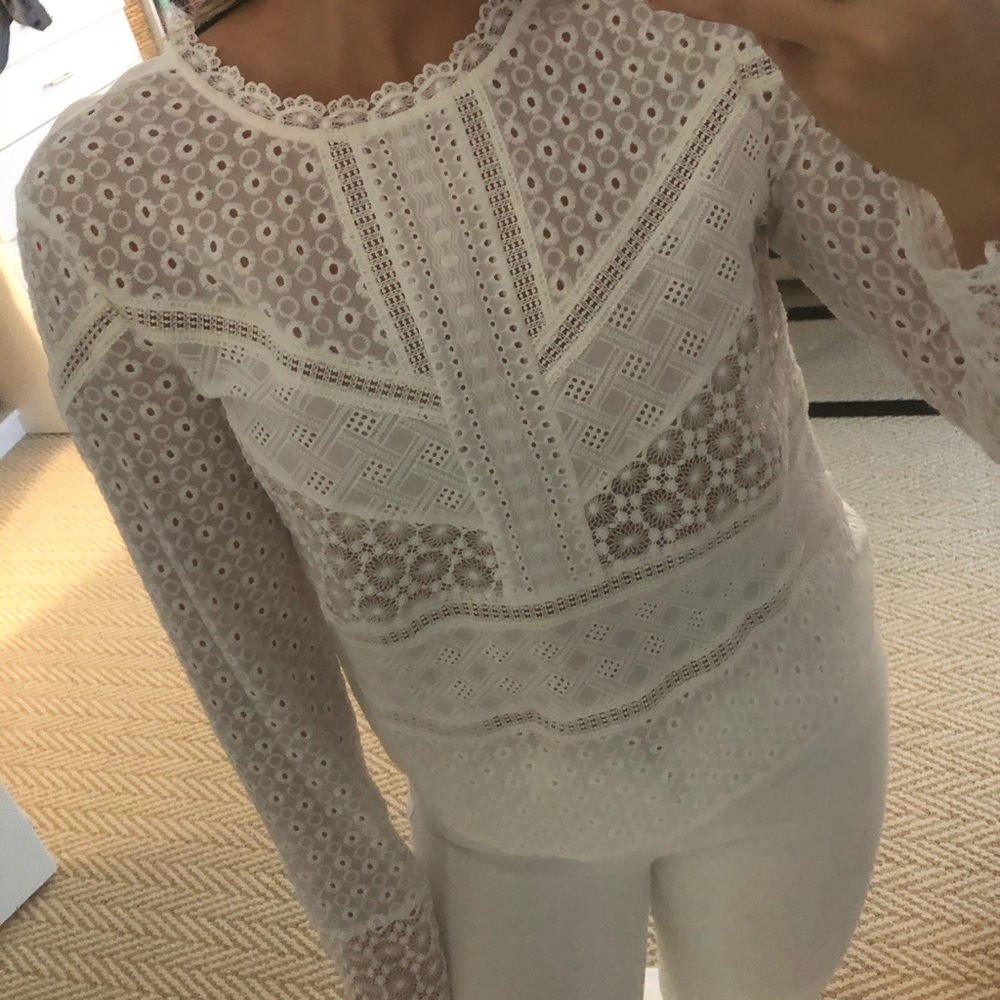 White detailed top by James Coviello